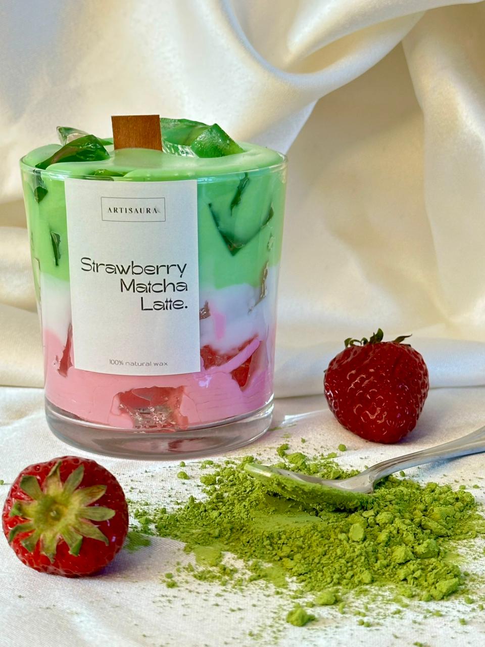 Candles Strawberry Matcha Latte (Pcs) - Artisaura Candles Strawberry Matcha Latte (Pcs) - Artisaura - Image 1
