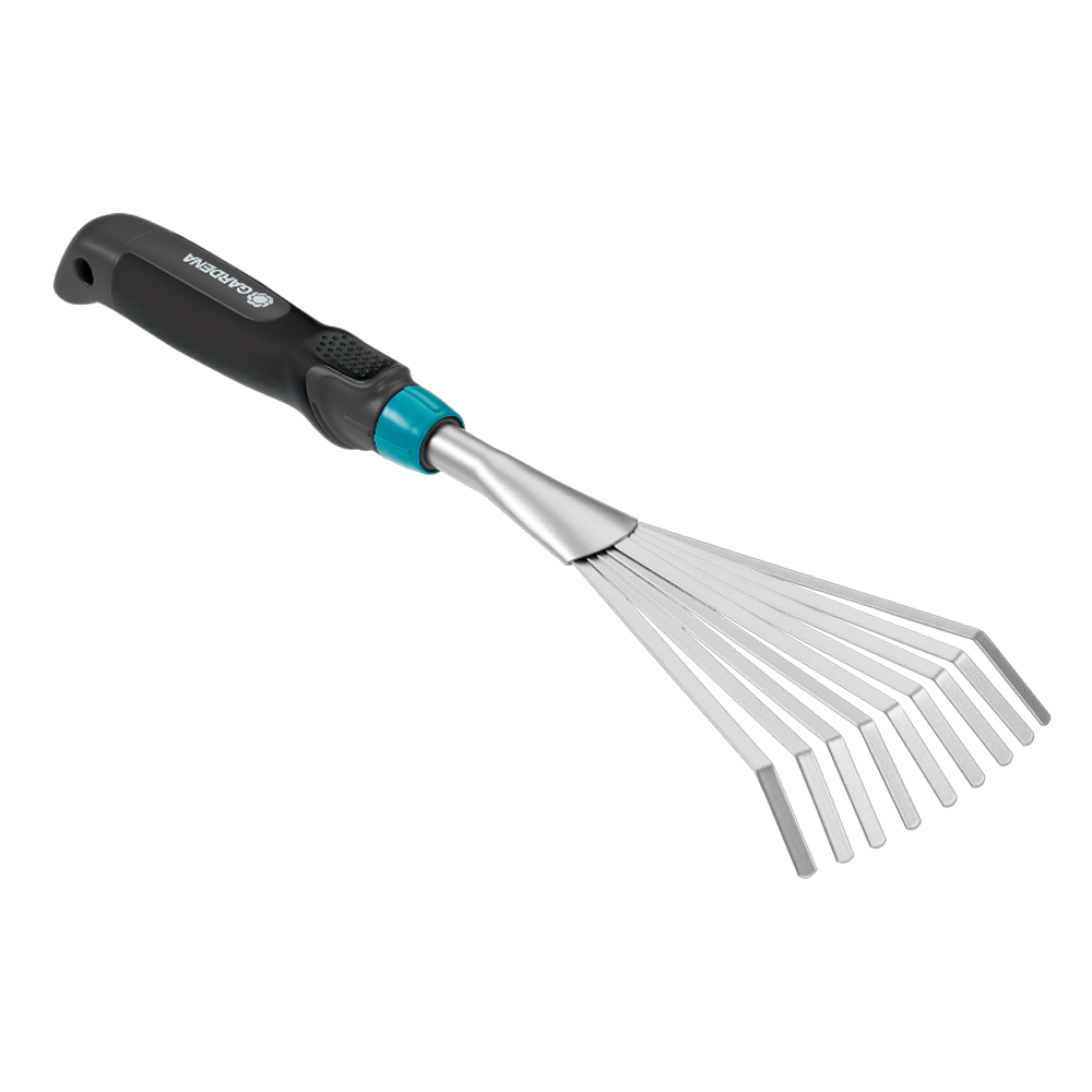 02a586ef7a624dd580dc7071aa59d892-Original.png Comfort Hand Rake, 12 cm Working Width, Small Garden Areas - Image 1