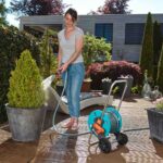 CleverRoll S Set Hose Trolley, Plastic Body, Space-Saving Garden Hose Storage with Hose and Nozzle - Image 2