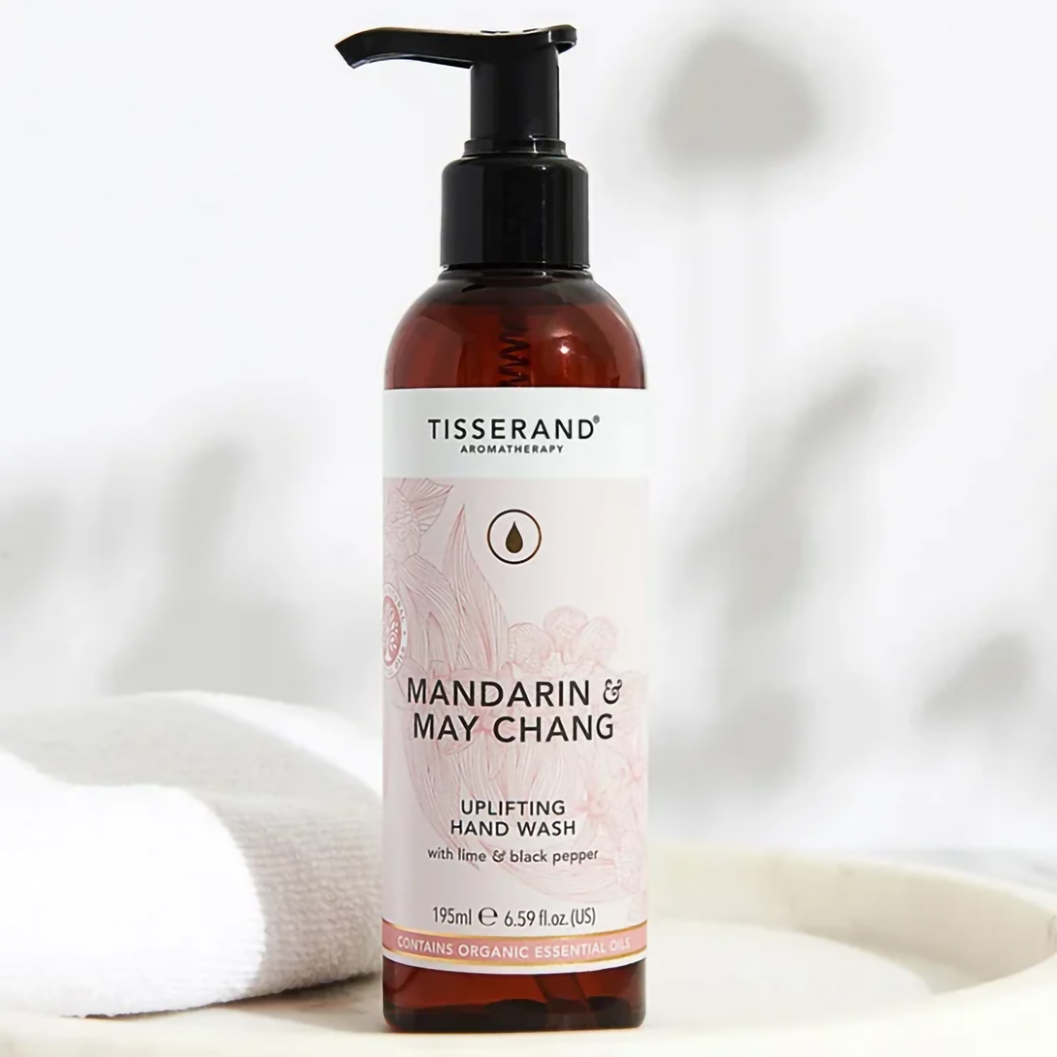 Tisserand-Mandarin-and-May-Chang-Uplifting-Organic-Hand-Wash-195ml Mandarin and May Chang Uplifting Organic Hand Wash - Tisserand - Image 1