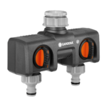 Two Channel Twin-Tap Connector for Multiple Watering Accessories, Irrigation Zoning